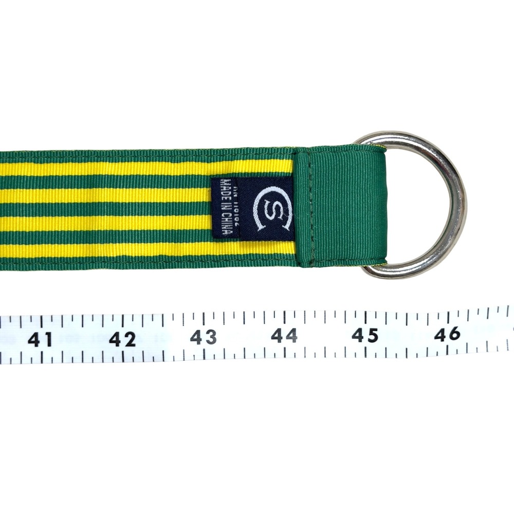 Retro Oregon Ducks NCAA Green Yellow Collegiate D-Ring Ribbon Belt One Size - Picture 6 of 8